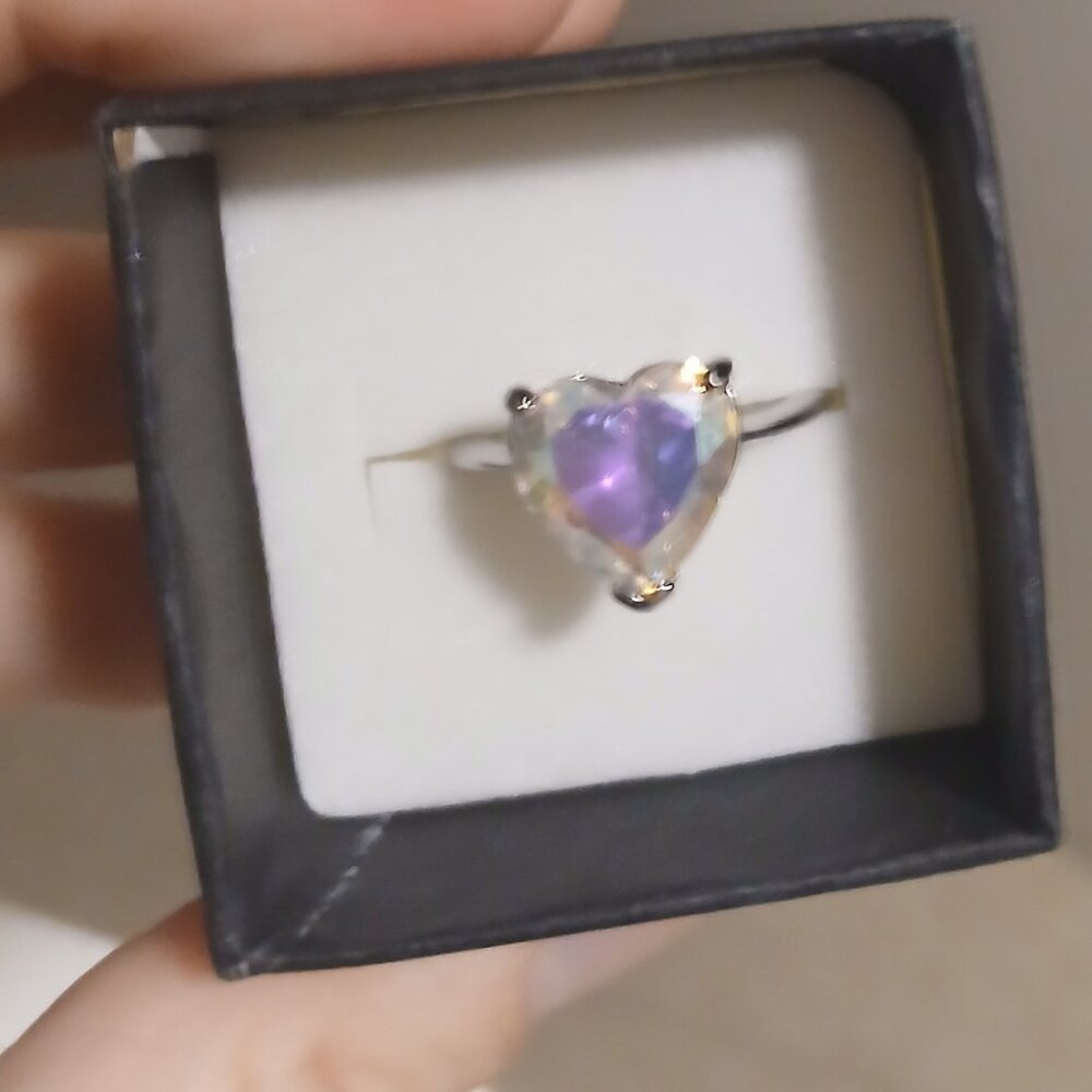 Gemstone Heart Ring (Size 5)